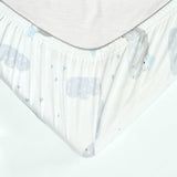 Fitted Crib Sheet - Gray Sloths on White Organic Cotton Jersey