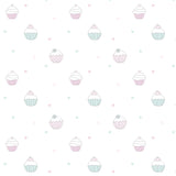 Fitted Crib Sheet - Cupcakes on White Organic Cotton Jersey