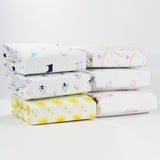 Fitted Crib Sheet - Yellow Sunshine on White Organic Cotton Jersey