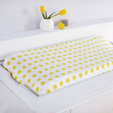 Changing Pad Cover - Yellow Sunshine on White Organic Cotton Jersey