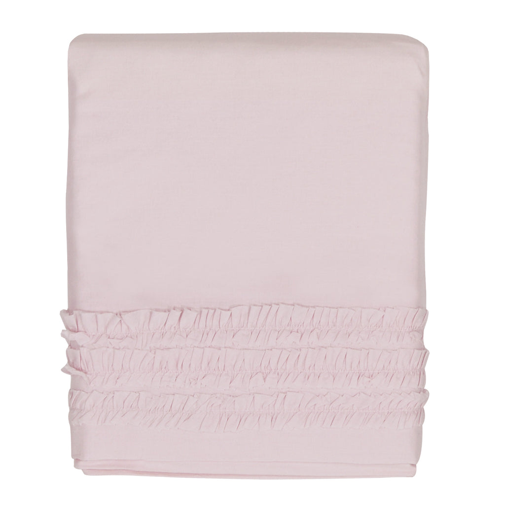 Hello Spud Crib Skirt - Pink Petite Ruffle Cotton