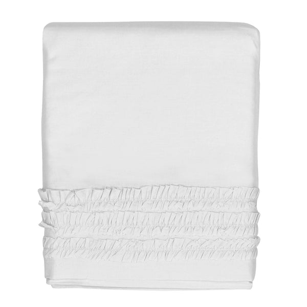 Hello Spud Crib Skirt - White Petite Ruffle Cotton