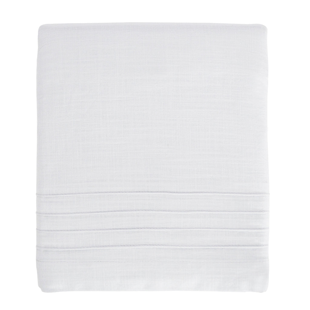 Hello Spud Crib Skirt - White Pintuck Cotton