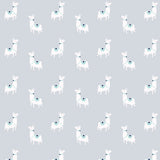 Fitted Crib Sheet - Llamas on Gray Organic Cotton Jersey