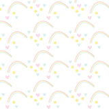 Fitted Crib Sheet - Rainbows on White Organic Cotton Jersey