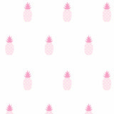 Fitted Crib Sheet - Pink Pineapples on White Organic Cotton Jersey