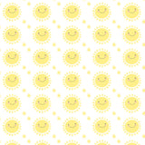 Changing Pad Cover - Yellow Sunshine on White Organic Cotton Jersey