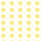 Fitted Crib Sheet - Yellow Sunshine on White Organic Cotton Jersey