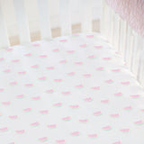 Fitted Crib Sheet - Watermelon on White Organic Cotton Jersey